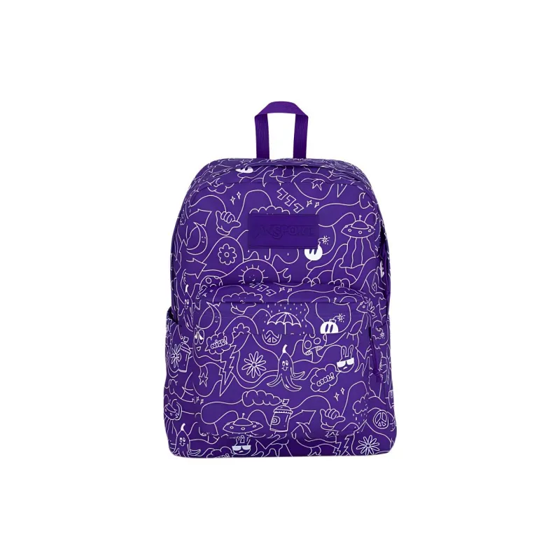 JanSport Recycled Polyester Backpack Unisex Graffiti Purple-0