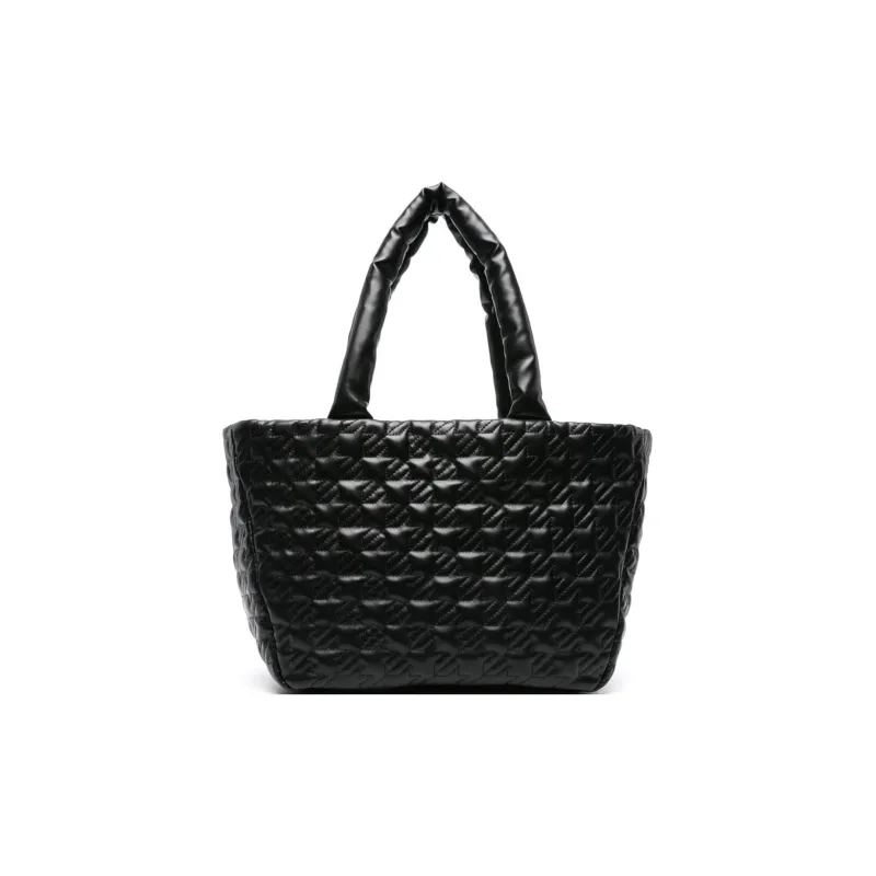 MSGM Polyurethane Tote Bag Shopping Bag Handbag Medium Size Women's Black-1