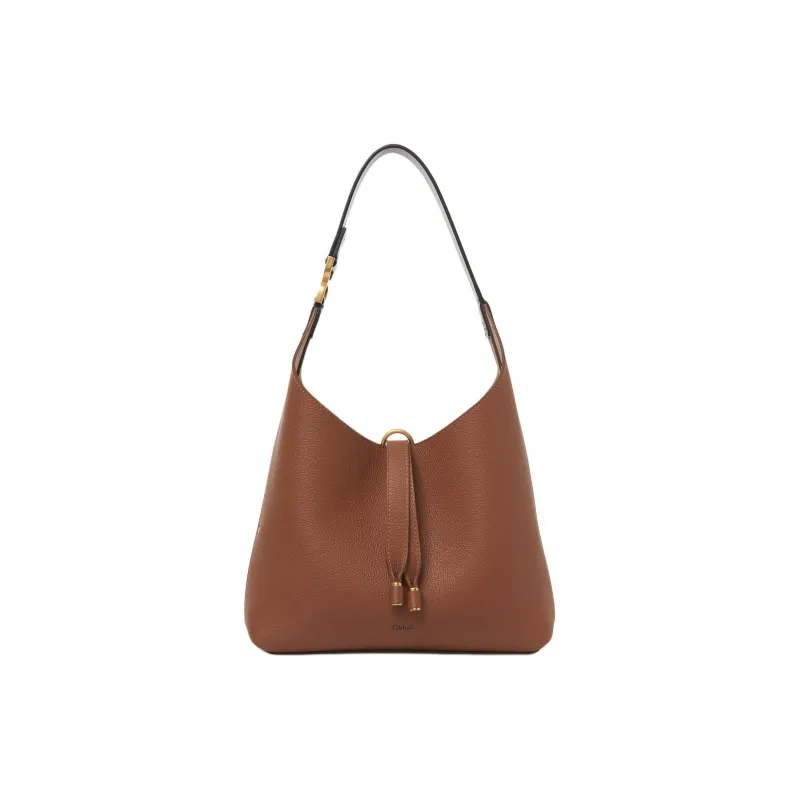 Chloe Marcie Grained Calfskin Handbag Shoulder Bag Women's Tan-0
