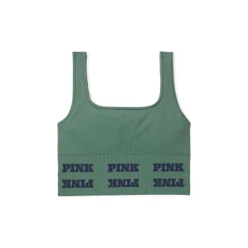Victoria's Secret PINK SEAMLESS LOGO SPORTS BRA /Fresh Forest Bra Women's Fresh Forest