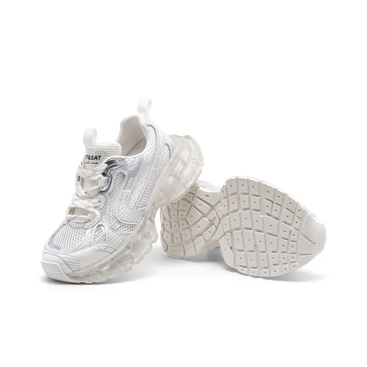 ST&SAT Chunky Sneakers Women's Low Top White/Pink/Blue-3