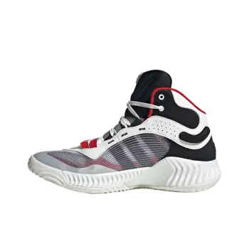 Adidas Cushioning Wear Resistant Mid Top Basketball Shoes Unisex White Red