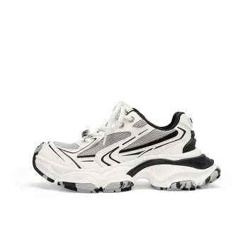 CINDY C ERIC Height Increasing Mid Top Chunky Sneakers Women's White