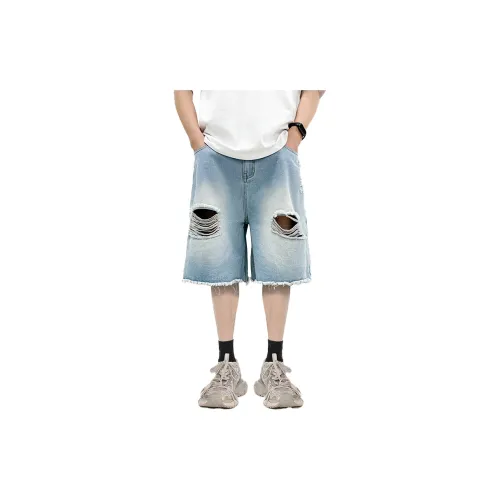 RENBEN Denim Shorts Unisex Light Blue