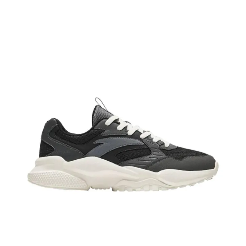 Anta Anti Slip Wear Resistant Low Top Casual Shoes Men's Black Gray-1