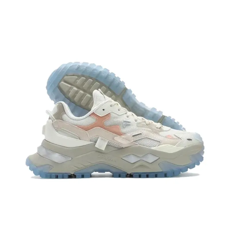 FILA FUSION BIANCO Anti Slip Wear Resistant Low Top Running Shoes Women's White Pink-4