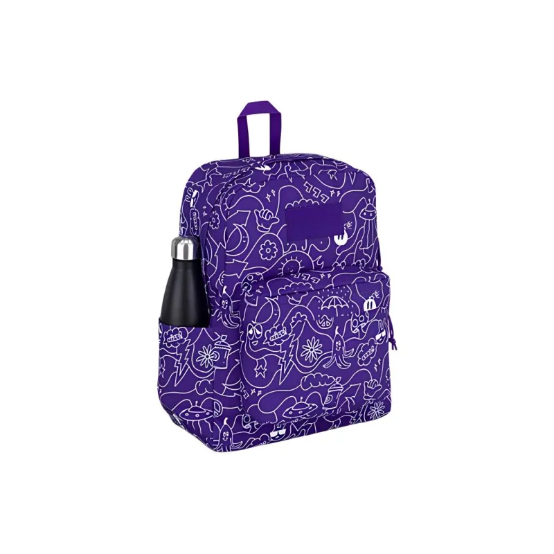 JanSport Recycled Polyester Backpack Unisex Graffiti Purple-2