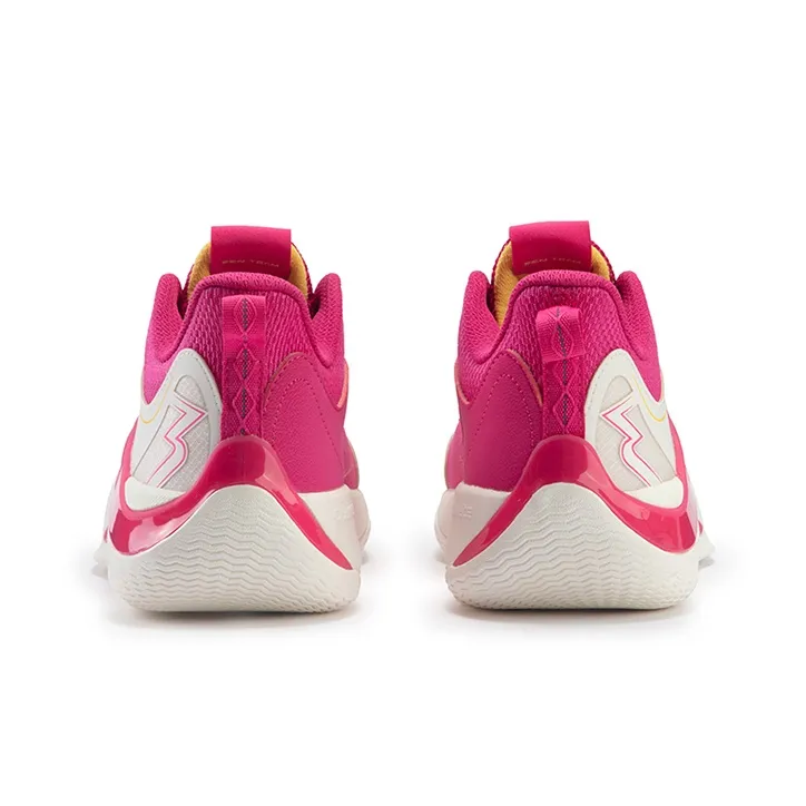361° Zen TEAM Beetroot Latte Cushioning Anti-Slip And Wear-Resistant Low-Top Basketball Shoes Men's White Red-3