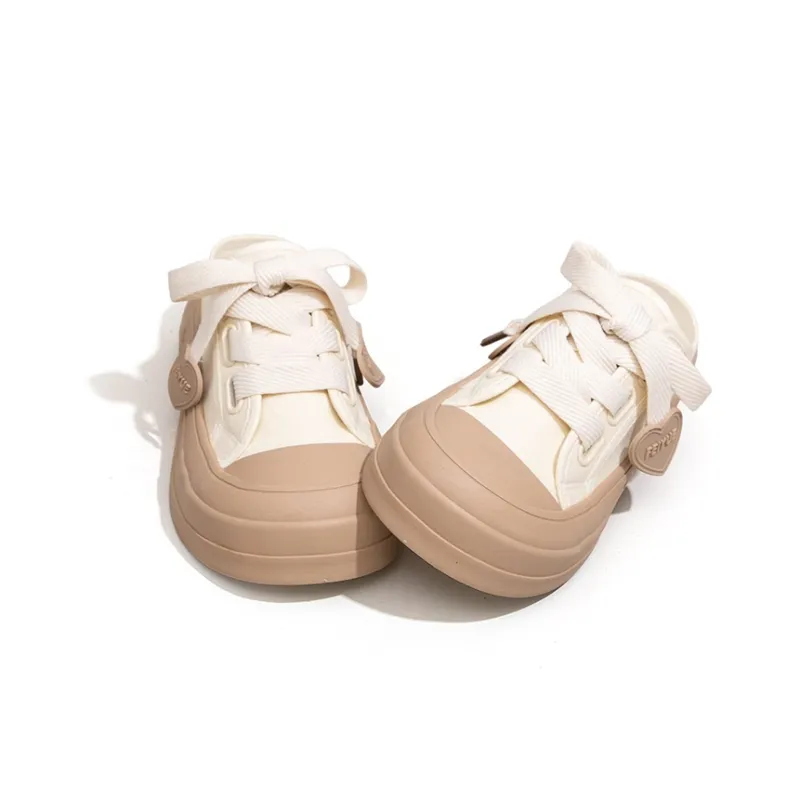 Feiyue TPR Sole Rubber Sole Abrasion Resistant Slip Resistant Closed Toe Slippers Women's Beige Brown-4