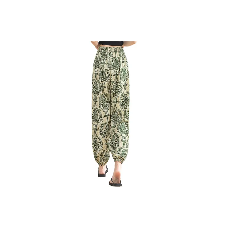 Cypress House Casual Pants Women's Green Pattern-1