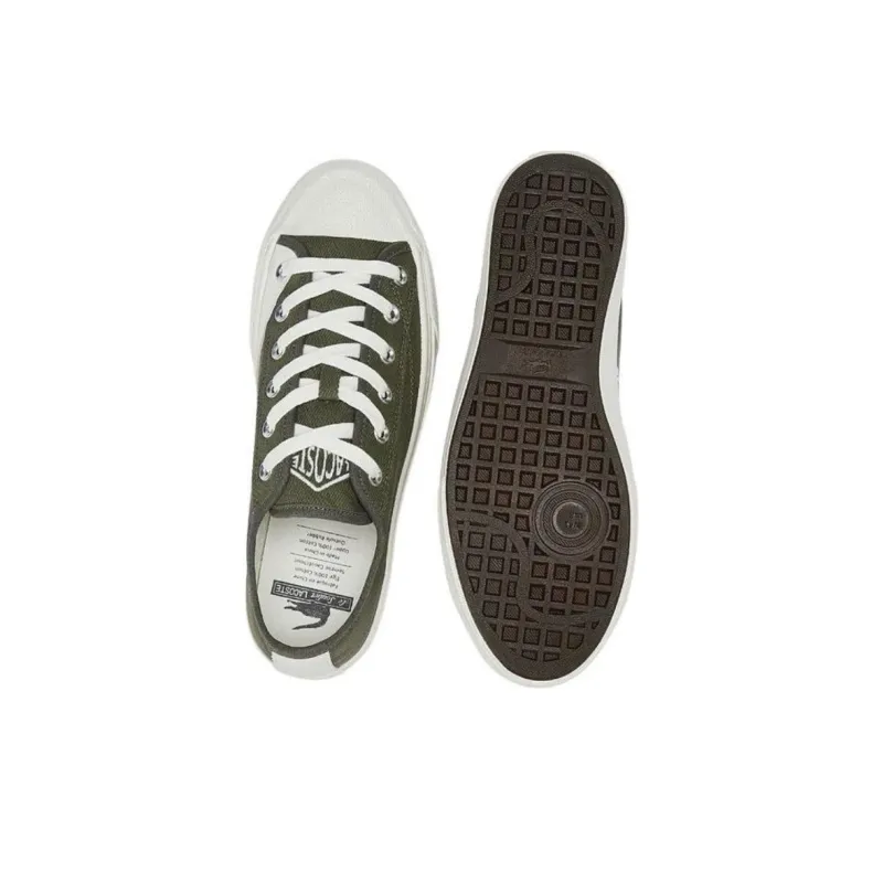 LACOSTE Low Top Canvas Shoes Men's Khaki-4