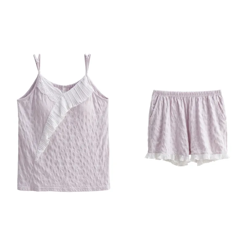 XUANZHITING Pajama Set Women's Light Purple-0