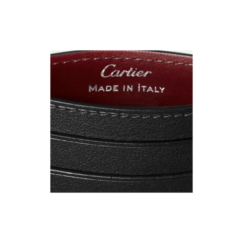 CARTIER Must De Cartier Cow Leather Card Holder Women's Black-3