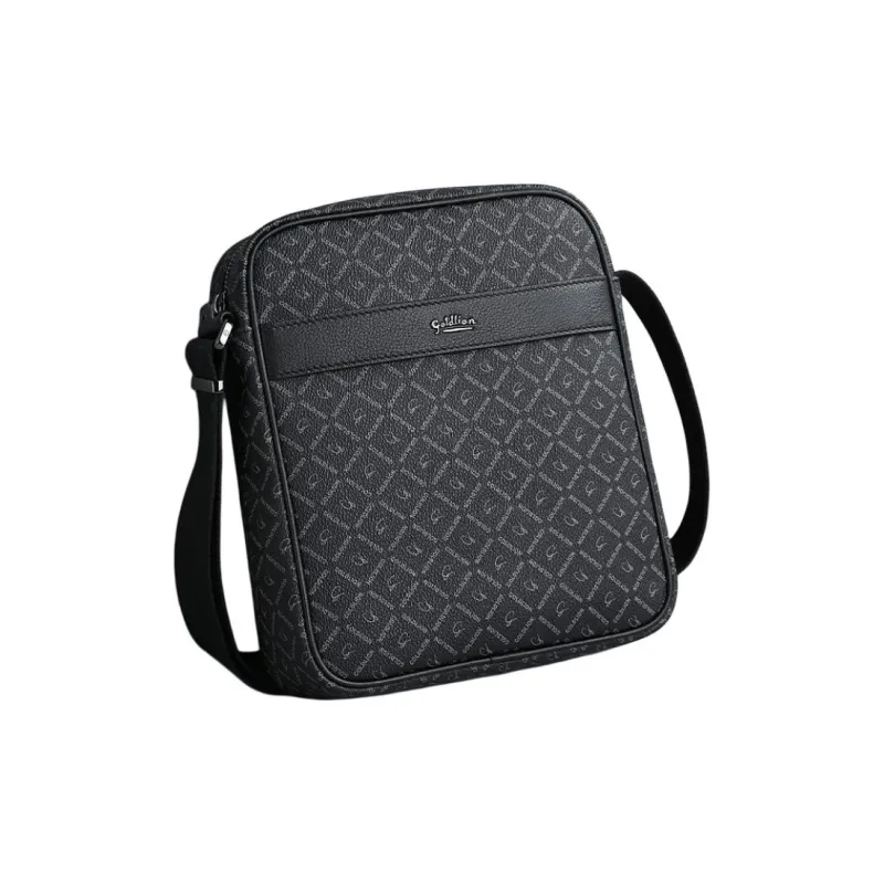 GOLDLION PVC Shoulder Bag Crossbody Bag Small Size Men's Black-1
