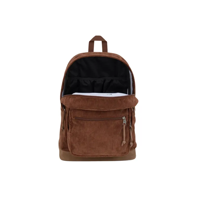 JanSport Suede Backpack Unisex Brown Corduroy-4