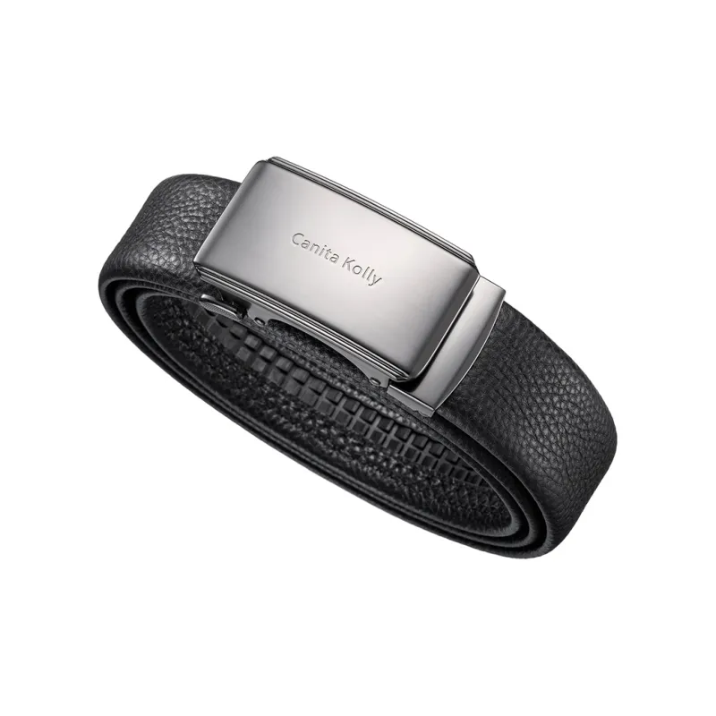 Canita Kolly Business Casual, Automatic Buckle Top Grain Cow Leather Belts Men's Width  3.5cm-2