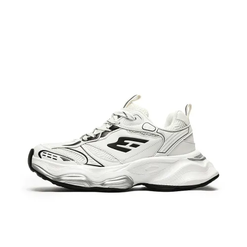OUBT Anti Slip Wear Resistant Breathable Lightweight Height Increasing Low Top Chunky Sneakers Unisex White