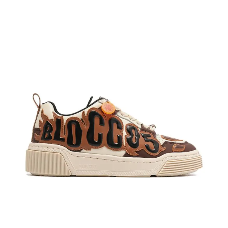 BLOCCO5 Low Top Skateboard Shoes Unisex Brown-2