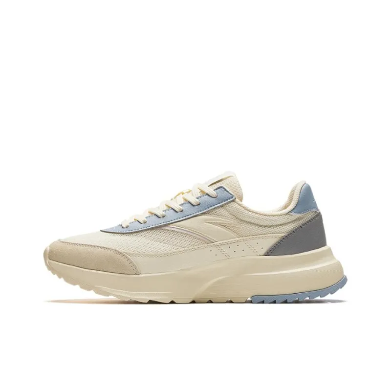 Anta Cushioned Slip-Resistant Low-Top Casual Shoes Women's Beige Blue Gray-0