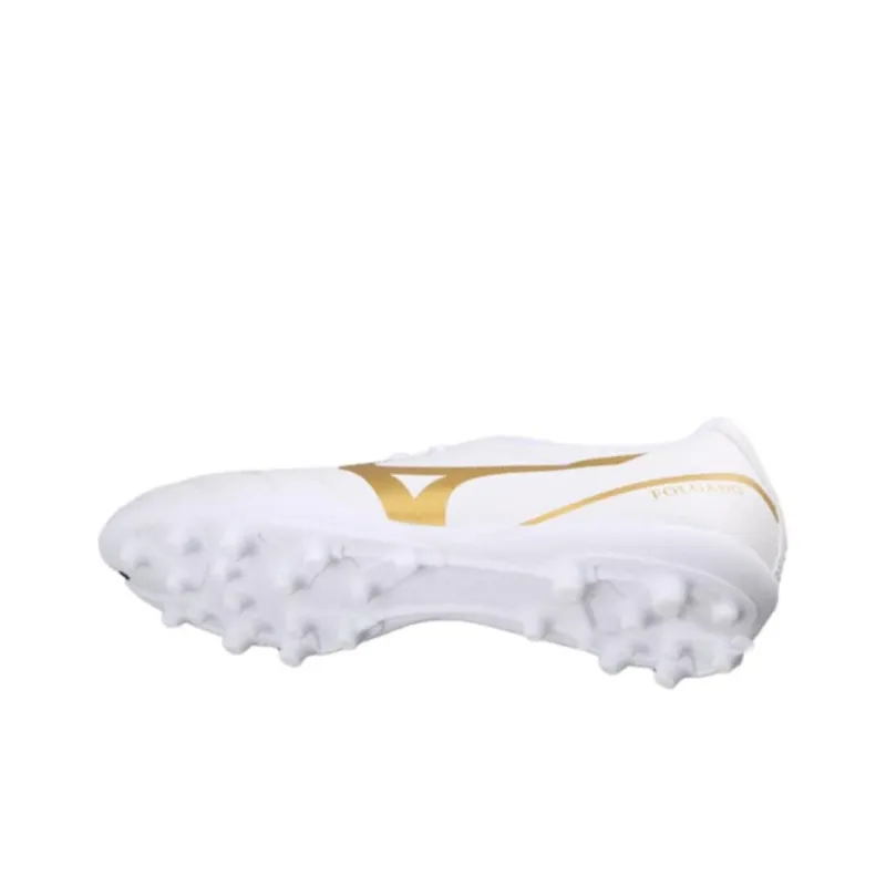 Mizuno Folgado AG Rubber Short Studs Artificial Ground Anti Slip Wear Resistant Soccer Shoes Unisex White Gold-4