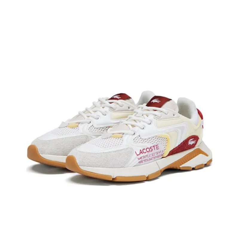 LACOSTE L003 Neo Low-Top Casual Shoes Men's White Red-2