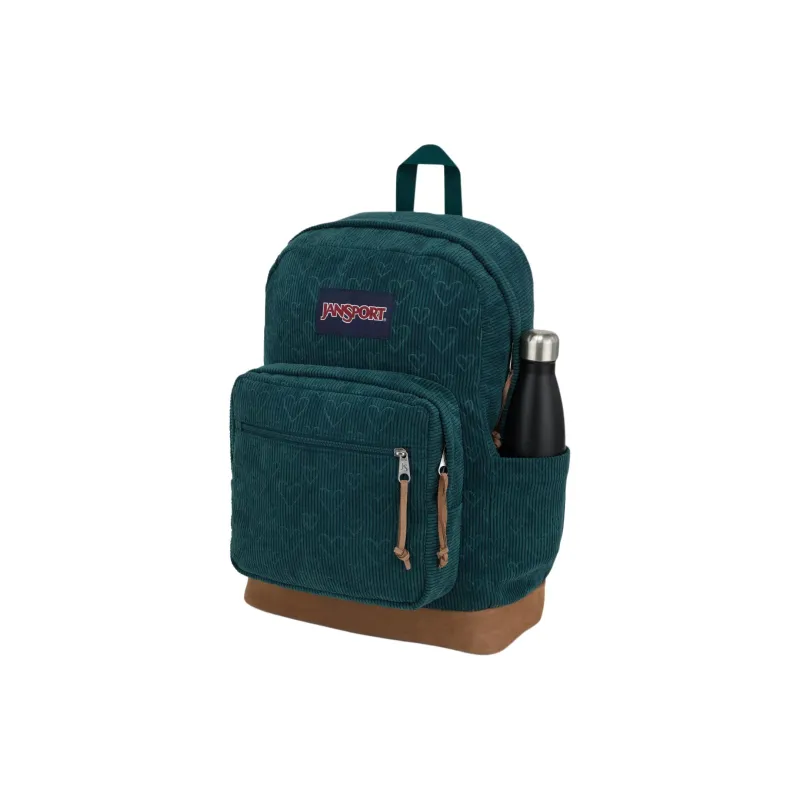 JanSport Suede Backpack Unisex Carved Heart-Shaped Green-1