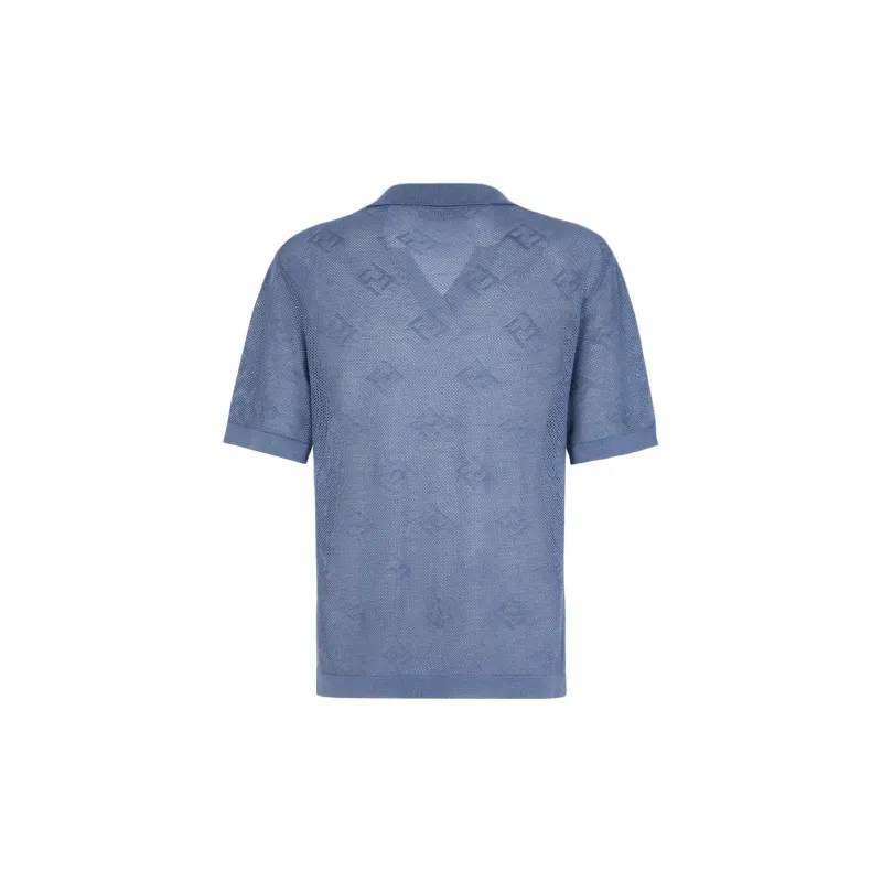 FENDI Open-knit Polo Shirt-1