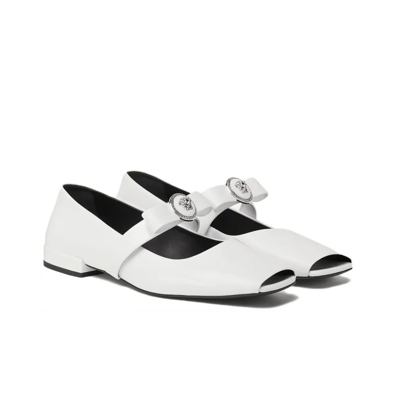 VERSACE Gianni Ribbon Ballerina Shoes-2