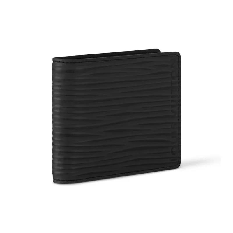 LOUIS VUITTON Cow Leather Wallet Unisex Black-1