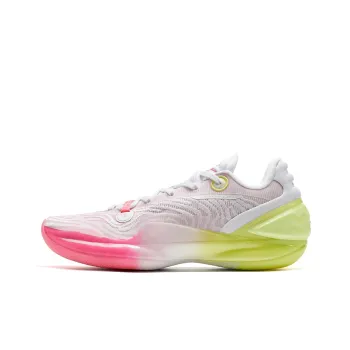 XTEP Lin Shuhao Fifth Generation Basketball Shoes Men Low Top New White/Rose Pink/Electric Pink Green