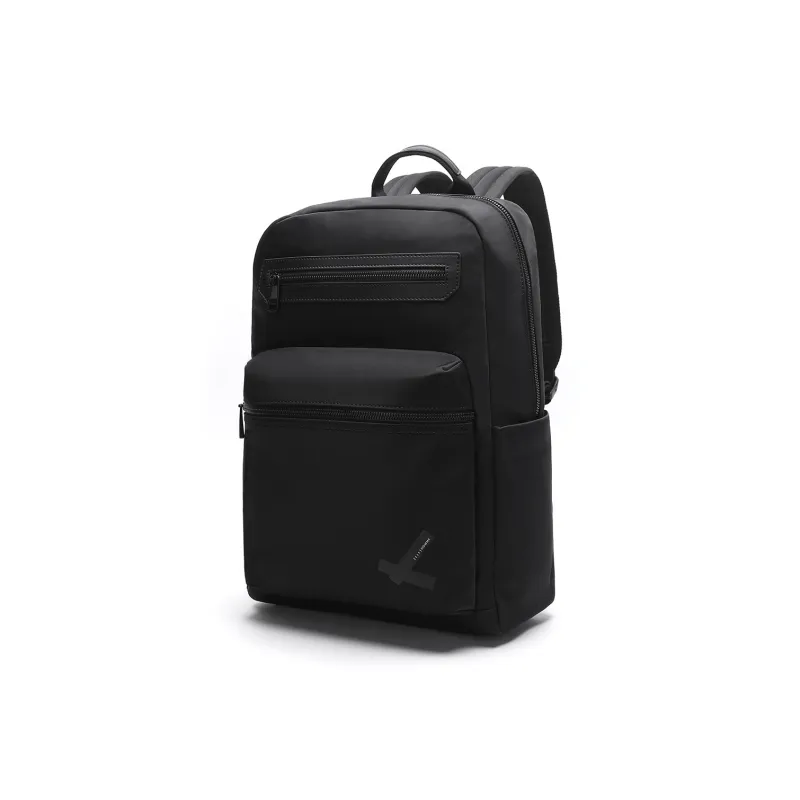 ELLE HOMME Fabric Synthetic Leather Backpack Large Size Men's Black-1