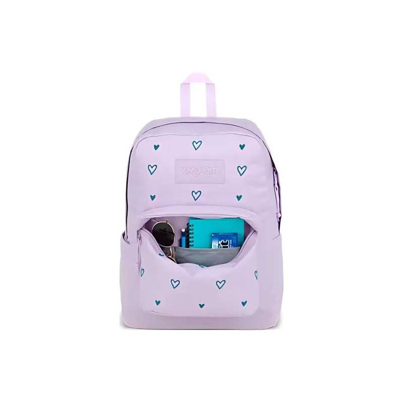 JanSport Recycled Polyester Backpack Women's Light Purple Heart-3
