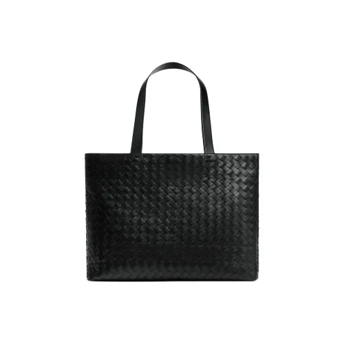 Bottega Veneta Calfskin Tote Bag Shopping Bag Handbag Large Size Men's Black