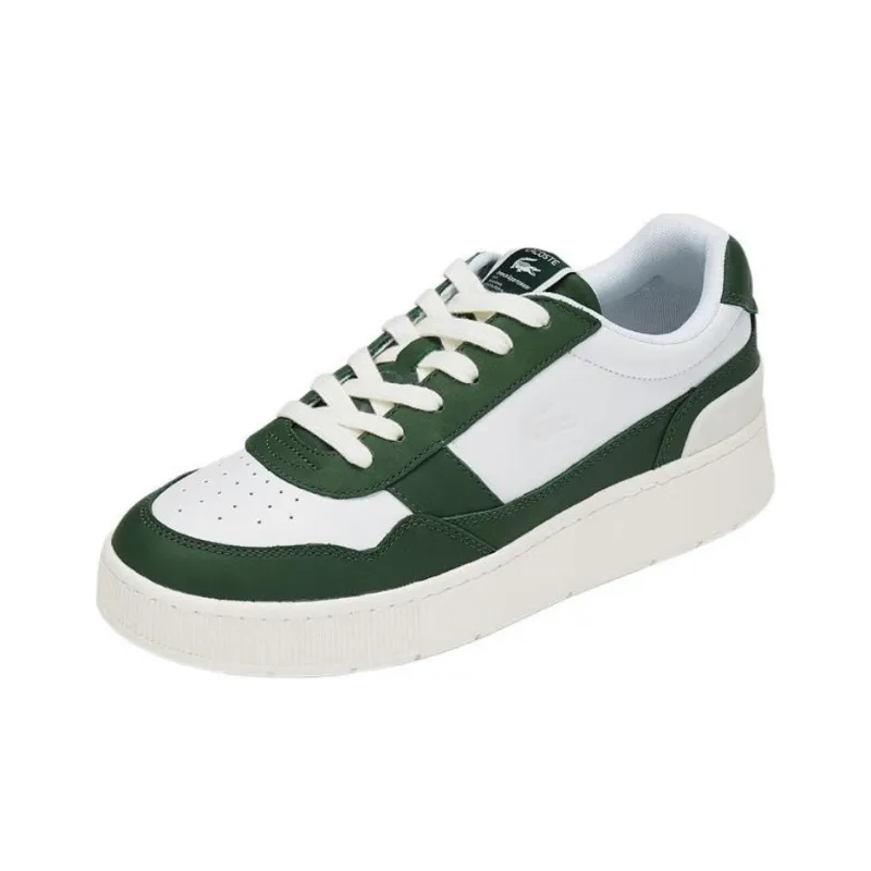 LACOSTE Low Top Skateboard Shoes Men's White Green-1
