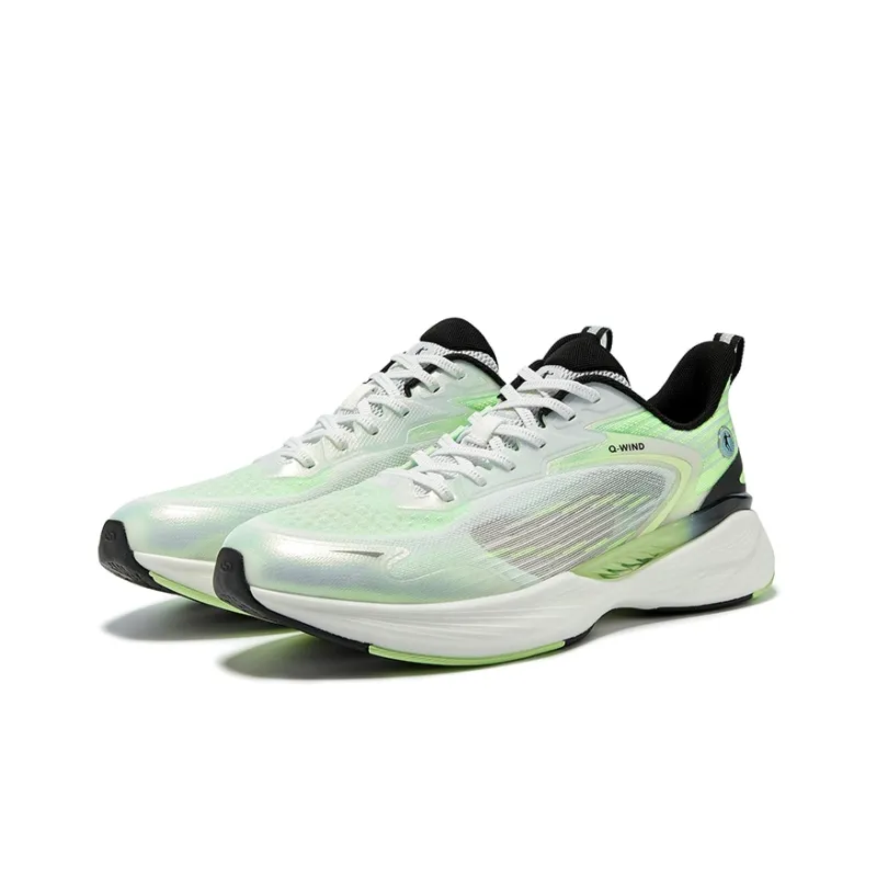 QIAODAN Uh huh Running Shoes Men Low Top Jordan White/Glacier Blue-2
