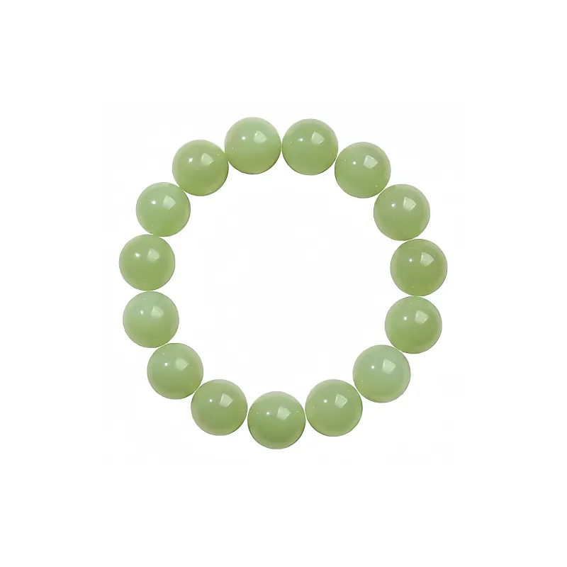 Lingxiang Yurun Hetian Jade Bracelets Unisex Pale Greenish White Jade-12