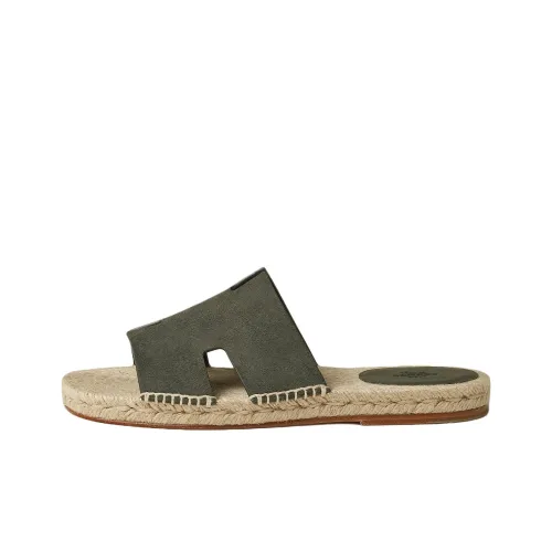 HERMES Antigua Slide Slippers Men's Forest Green