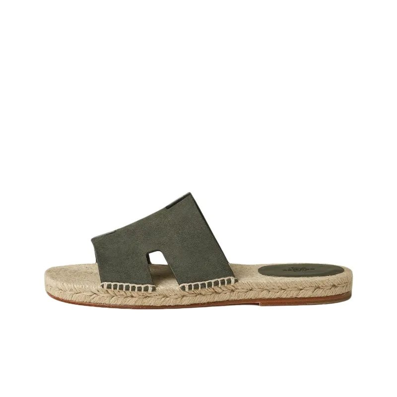 HERMES Antigua Slide Slippers Men's Forest Green-0