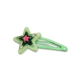 Green Iridescent Stars Hair Clips