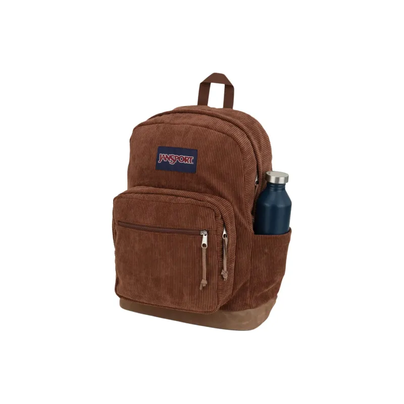 JanSport Suede Backpack Unisex Brown Corduroy-1