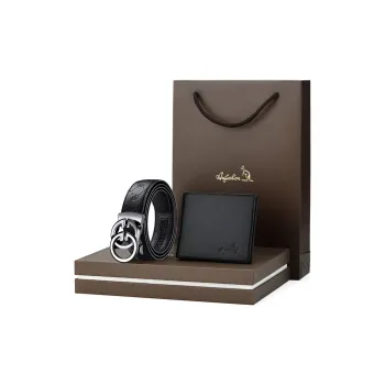 AUGTARLION Fashion Casual Automatic Buckle Belt Waist Wallet Money Clip Leather Belts Men's Width: 3.5cm