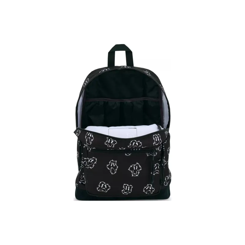 JanSport Suede Backpack Unisex Black & White-4