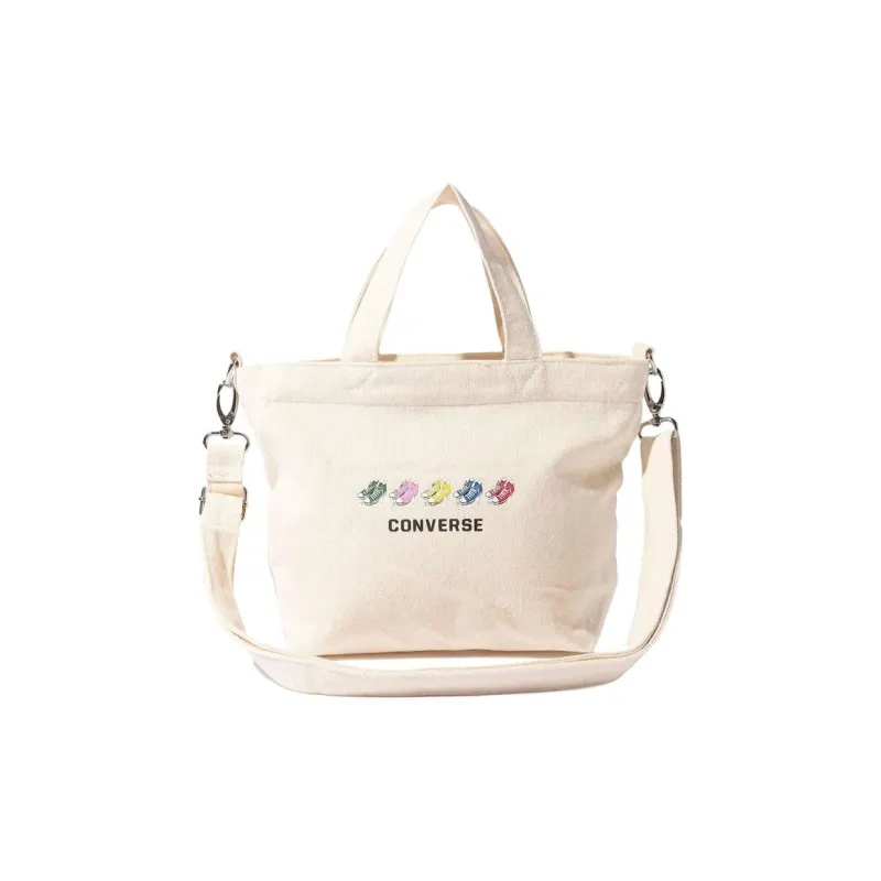 Converse Polyester With Cotton Tote Bag Shopping Bag Shoulder Bag Handbag Unisex Black/White-3