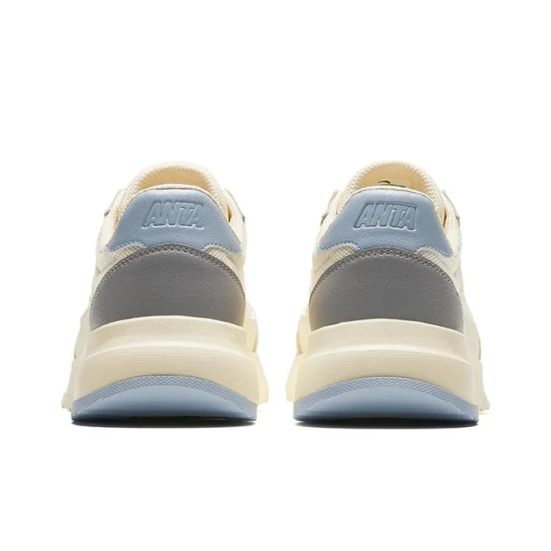 Anta Cushioned Slip-Resistant Low-Top Casual Shoes Women's Beige Blue Gray-3
