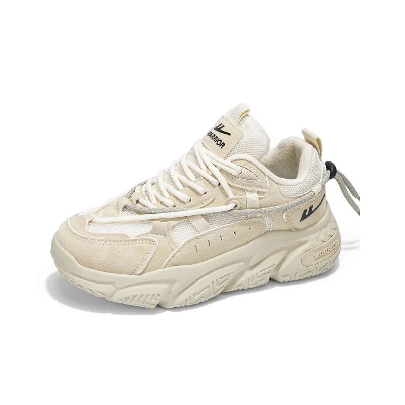 Warrior Slip Resistant, Abrasion Resistant, Breathable Low Top Chunky Sneakers Unisex Beige-2