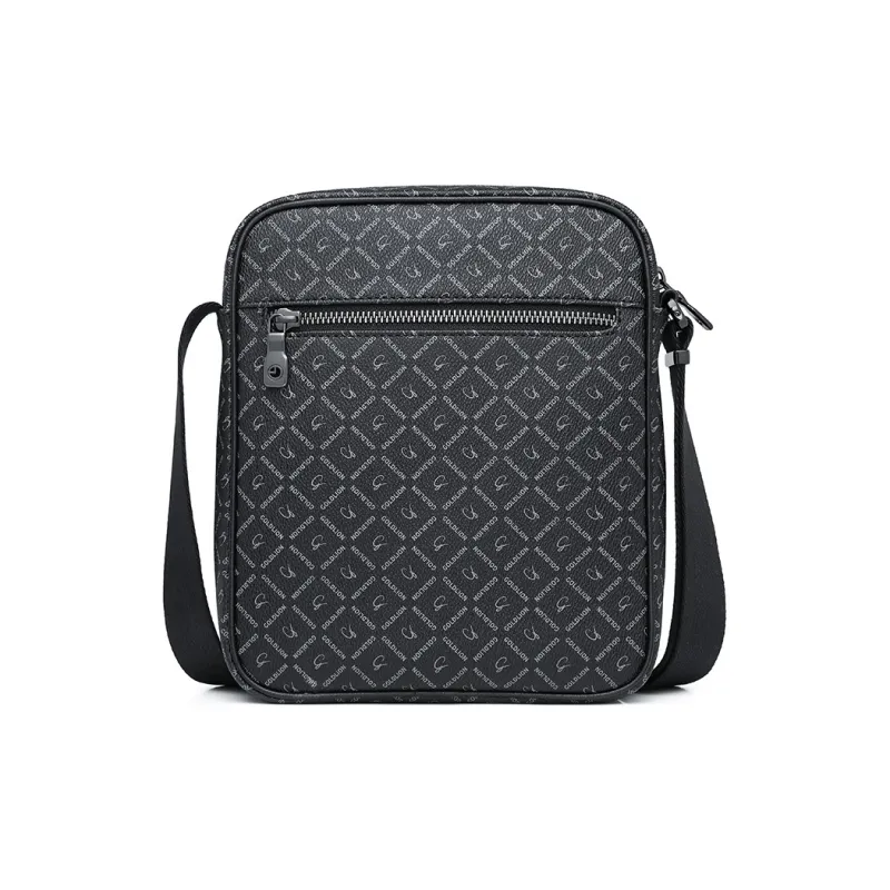 GOLDLION PVC Shoulder Bag Crossbody Bag Small Size Men's Black-4