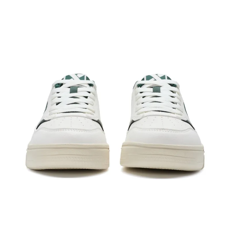 XTEP Air Force 1 2.0 Coverage Abrasion Resistant Lightweight Low Top Skateboard Shoes Men's Canvas White/Forest Green-5
