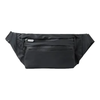 PULUWIRR Pvc Versatile Minimalist Style Convenient Medium Firmness Multi Layer Storage Men's Business Bag Unisex Black