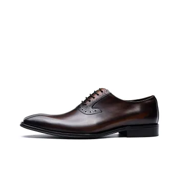 ASTON M.JAZZ Dress Shoes Men Low Top Black/Vintage Brown