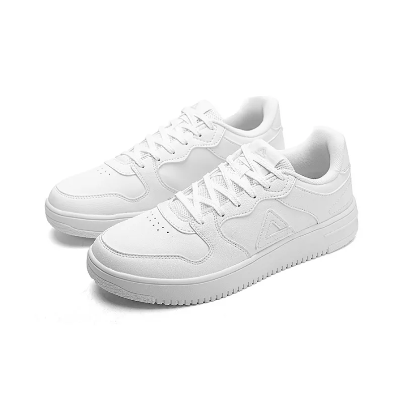 PEAK Taichi Air Force 1 Cushioned Wear Resistant Slip Resistant Low Top Skateboard Shoes Men's White-2
